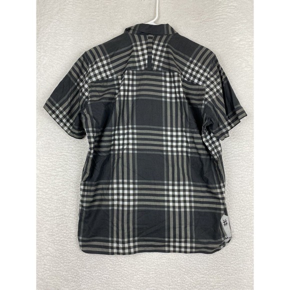 JCRT Black Plaid Twill Short Sleeve Shirt Mens JC#RT Sz M - Picture 3 of 10